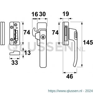 AXA veiligheids raamsluiting 3329-51-38/BL