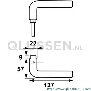 AXA deurkruk L 6140-71-11/BL