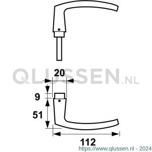 AXA deurkruk Blok 6154-10-91/E