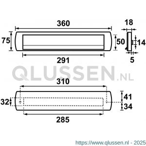 AXA briefplaat Curve 6201-00-11/E