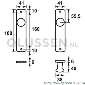 AXA Curve kastdeurschild knop SL 55 6350-70-92/56E