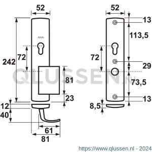 AXA Curve veiligheidsbeslag Comfort Duwer PC 72 6650-30-11/72