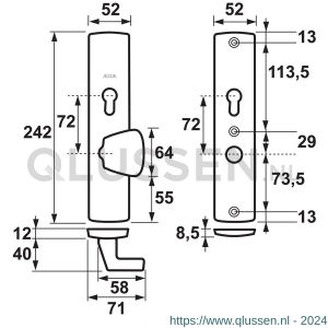 AXA Curve veiligheidsbeslag Comfort S-knop PC 72 6650-42-11/72