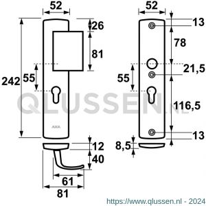 AXA Curve veiligheidsbeslag duwer PC 55 6660-30-11/55