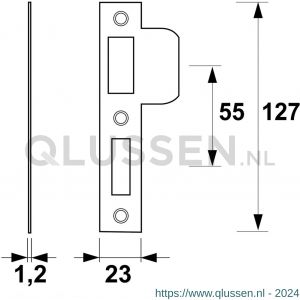 AXA sluitplaat veiligheids dag-nachtslot PC 55 DIN links 7410-15-81/55EL