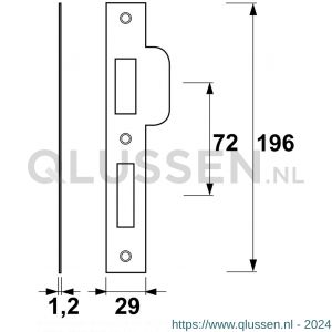 AXA sluitplaat veiligheids dag-nachtslot 7420 PC 72 DIN links 7420-10-81/72EL