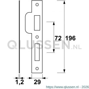 AXA sluitplaat veiligheids dag-nachtslot 7420 PC 72 DIN rechts 7420-10-81/72ER