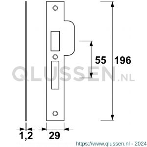 AXA sluitplaat veiligheids dag-nachtslot PC 55 DIN links 7421-10-81/55EL