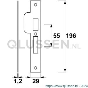 AXA sluitplaat veiligheids dag-nachtslot PC 55 DIN rechts 7421-10-81/55ER