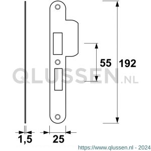 AXA sluitplaat veiligheids dag-nachtslot PC 55 DIN links 7425-15-81/55EL