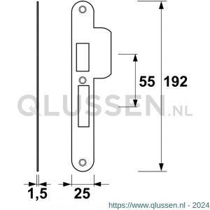 AXA sluitplaat veiligheids dag-nachtslot PC 55 DIN links 7426-15-81/55EL