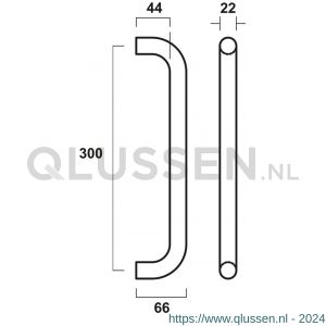 AXA deurgreep 4721 diameter 22 mm 6BR-4721-22300SS