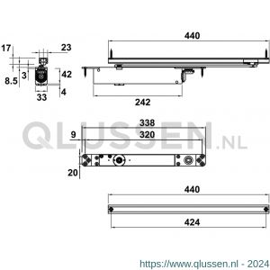 AXA Inbouwdeurdranger 2420T 7BR-2420-TSE