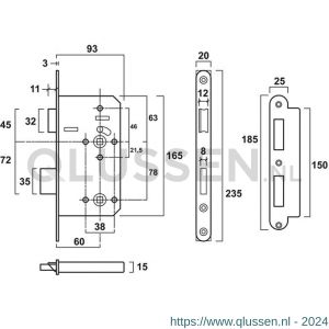 AXA project toilet-badkamerslot TL 78-8 7BR-5530-60RSS