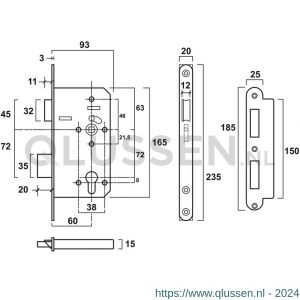 AXA project centraalslot PC 72 7BR-5555-60RSSZW