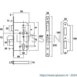 AXA project anti-paniekslot PC 72 7BR-5560-60RSS