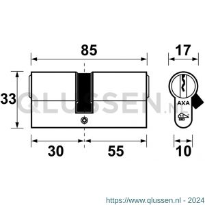 AXA dubbele veiligheidscilinder Security verlengd 30-55 7211-05-08