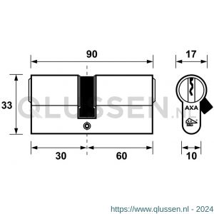 AXA dubbele veiligheidscilinder Security verlengd 30-60 7211-06-08