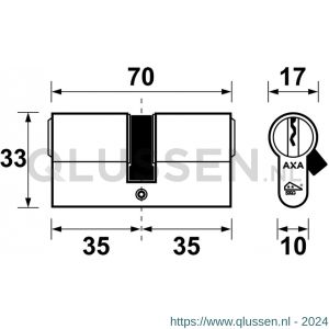 AXA dubbele veiligheidscilinder Security verlengd 35-35 7211-11-08