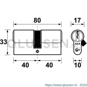 AXA dubbele veiligheidscilinder Security verlengd 40-40 7211-22-08