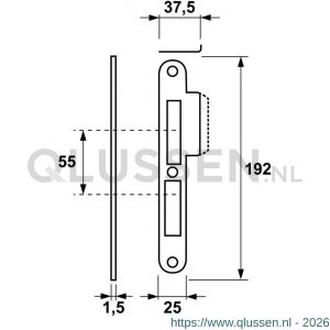 AXA sluitplaat veiligheids dag-nachtslot 7426 PC 55 DIN links 7426-17-81/55L