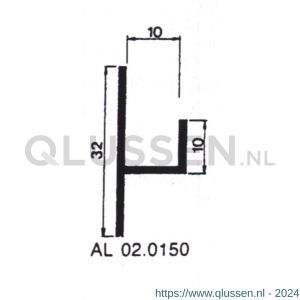 AluArt paneelprofiel 10 mm L 2000 mm set 6 stuks 8713329112126 aluminium brute AL222150