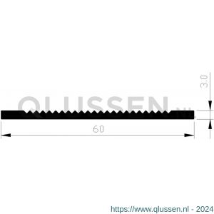 AluArt slijtstrip 60x3 mm L 2500 mm per 2 stuks aluminium brute AL047222