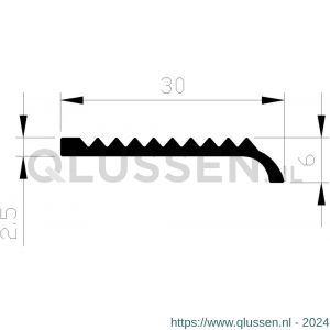 AluArt trapkant 30 mm L 5000 mm aluminium brute AL040223