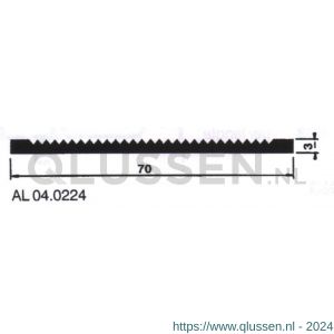 AluArt slijtstrip 70x3mm geboord en gesoevereind L 5000 mm aluminium brute AL043224