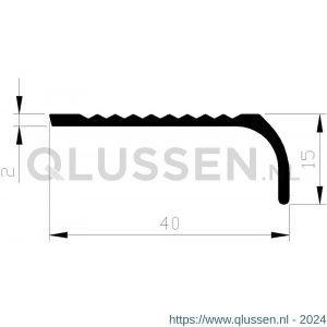 AluArt trapkant 40 mm L 5000 mm aluminium brute AL040225