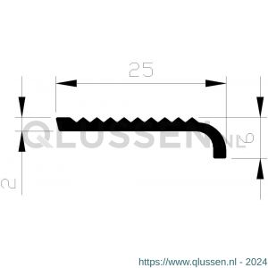 AluArt trapkant 25 mm L 5000 mm aluminium brute AL040235