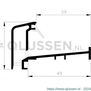 AluArt dorpelprofiel met inlage S5v accrylaatbestendig L 3000 mm per 2 stuks aluminium geanodiseerd AL041489