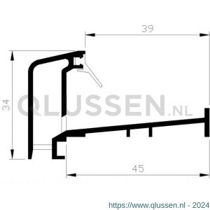 AluArt dorpelprofiel met inlage S5 acrylaatbestendig L 3000 mm per 2 stuks aluminium brute AL040489