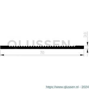 AluArt slijtstrip 70x3 mm VOM1 geboord en gesoevereind L 5000 mm aluminium geanodiseerd AL044224