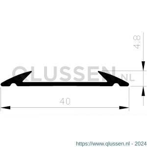 AluArt slijtstrip voor inlage 40 mm VOM1 L 6000 mm geboord en gesoevereind aluminium geanodiseerd AL047249