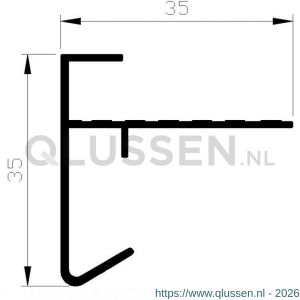 AluArt dakrandprofiel 35x35 mm L 5000 mm aluminium brute AL050207