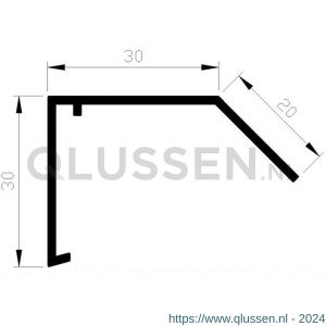 AluArt dakrand met ponsgat 30x30x20 mm met gat 2,8 mm HoH 500 mm L 5000 mm aluminium brute AL050530