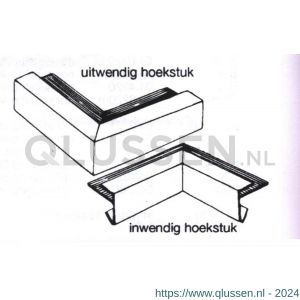 AluArt dakrandprofiel hoekstuk uitwendige hoek dakrand 35x45 mm 200x200 mm voor AL050201 aluminium brute AL051201