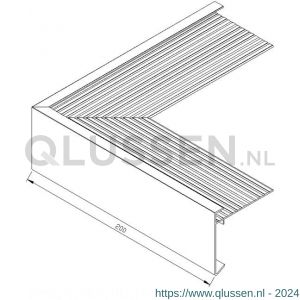 AluArt dakrandprofiel hoekstuk uitwendige hoek dakrand 60x64 mm 200x200 mm voor AL050202 aluminium brute AL051202