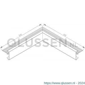 AluArt dakrandprofiel hoekstuk inwendige hoek dakrand 35x35 mm 200x200 mm voor AL050207 aluminium brute AL052207