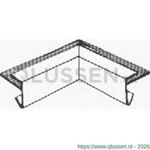 AluArt dakrandprofiel hoekstuk inwendige hoek dakrand 30x28 mm 200x200 mm voor AL050619 aluminium brute AL052619