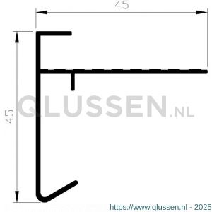 AluArt dakrandprofiel 45x45 mm L 2500 mm per 2 stuks aluminium brute AL057245