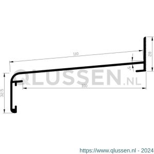 AluArt waterslagprofiel Roundline 5 graden 110/100 mm L 6000 mm aluminium brute AL060110