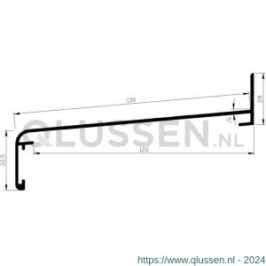 AluArt waterslagprofiel Roundline 5 graden 130/120 mm L 6000 mm aluminium brute AL060130