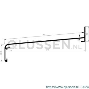 AluArt waterslagprofiel Roundline 5 graden 150/140 mm L 6000 mm aluminium brute AL060150