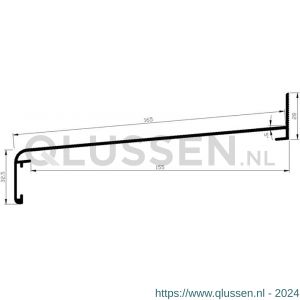 AluArt waterslagprofiel Roundline 5 graden 165/155 mm L 6000 mm aluminium brute AL060165