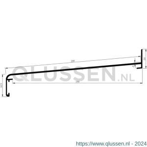 AluArt waterslagprofiel Roundline 5 graden 200/190 mm L 6000 mm aluminium brute AL060200