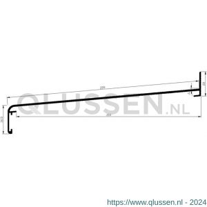 AluArt waterslagprofiel Roundline 5 graden 220/210 mm L 6000 mm aluminium brute AL060220