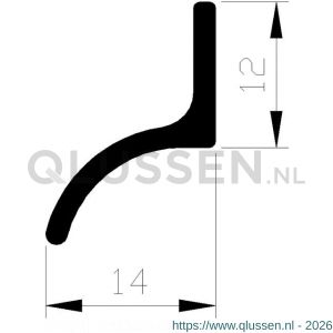 AluArt lekdorpel 14x12 mm L 5000 mm aluminium brute AL060293