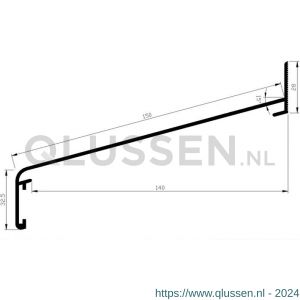 AluArt waterslagprofiel Roundline 15 graden 150/140 mm L 6000 mm aluminium brute AL060415